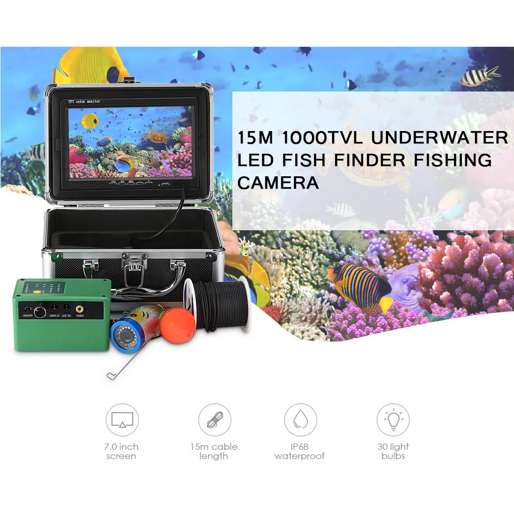 1000TVL подводный рыболокатор 145 градусов Рыбацкая камера HD 7 дюймов TFT дисплей