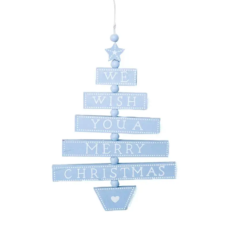 Christmas Tree Shape Pendant Decorations Innovative Wood Ornaments Painted Letters | Дом и сад