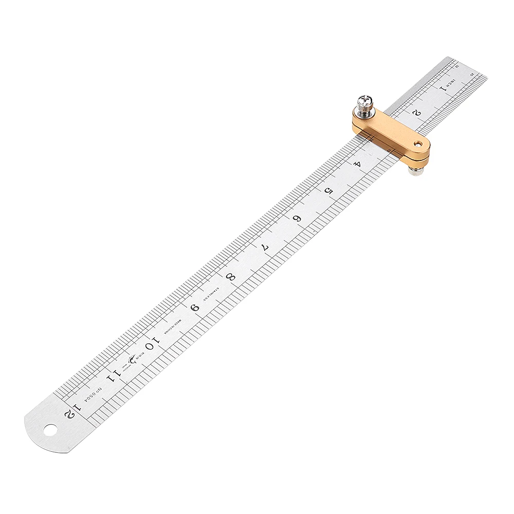 

Metric and Inch Parallel Line Scriber Ruler Positioning Measuring Ruler ruler Locator 300mm Precisions Marking T-Ruler
