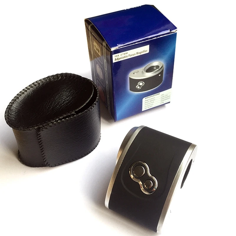 10X определение ювелирных изделий Лупа с подсветкой регулируемый фокус