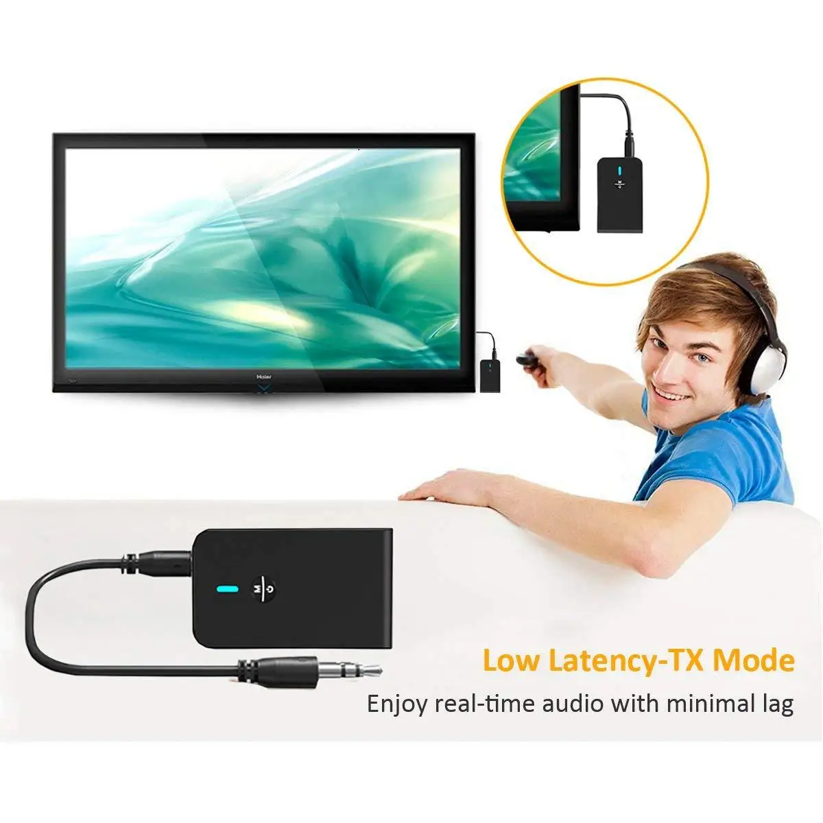 2 в 1 Bluetooth 3 0 передатчик приемник адаптер Aptx HD Экстра длинная батарея 5 мм аудио для