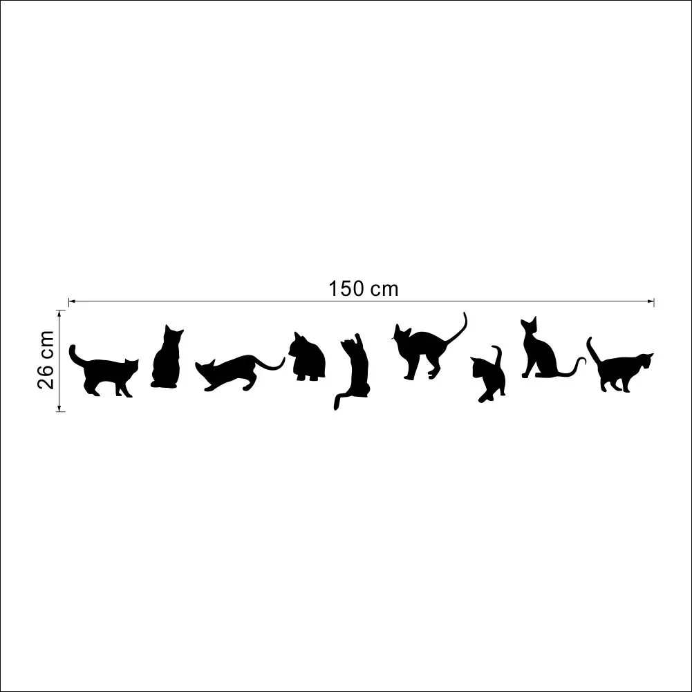 New Removable Wall Sticker Art Home Decal Room Decoration Kids Bedroom Cute 9 Cats | Дом и сад