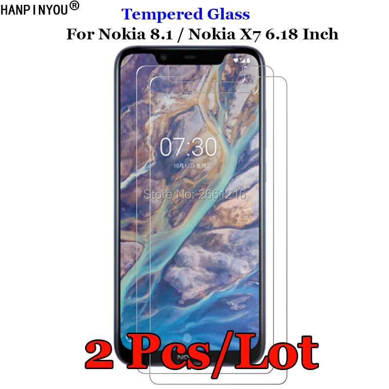 

2 Pcs/Lot For Nokia 8.1 TA-1131 6.18" Tempered Glass 9H 2.5D Premium Screen Protector Film For Nokia X7
