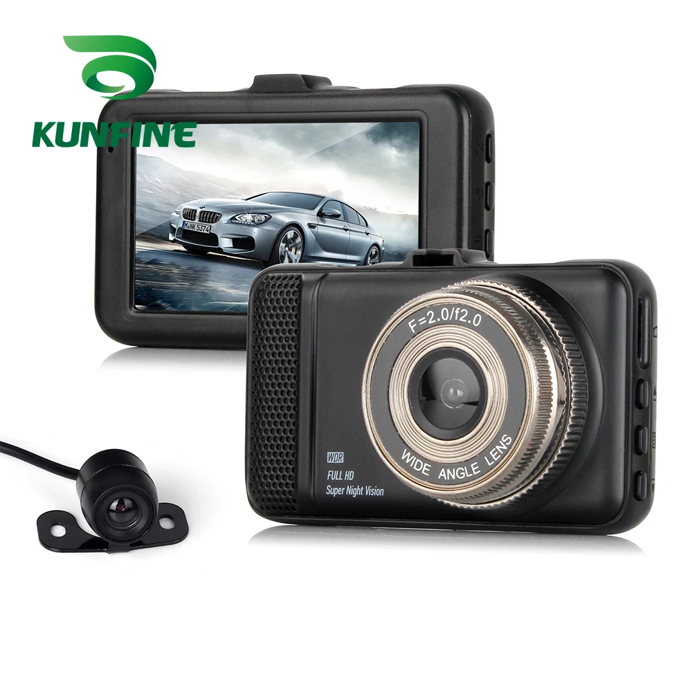 KUNFINE 3 &quotFULL HD 1080P запись видеорегистратор Автомобильный Камера заднего вида две