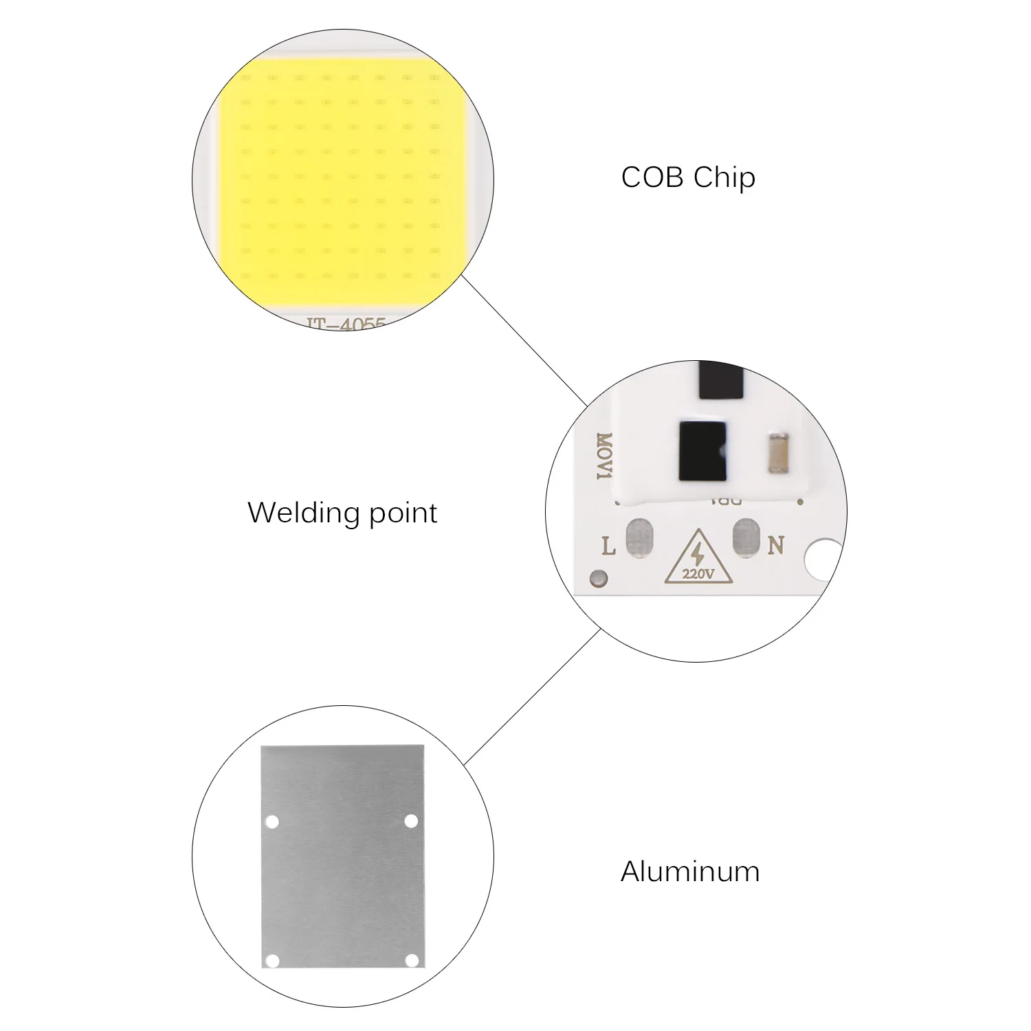 Светодиодный прожектор светильник COB светодиодный LED чип 20 Вт 30 50 лампа 110 В 220 Smart IC