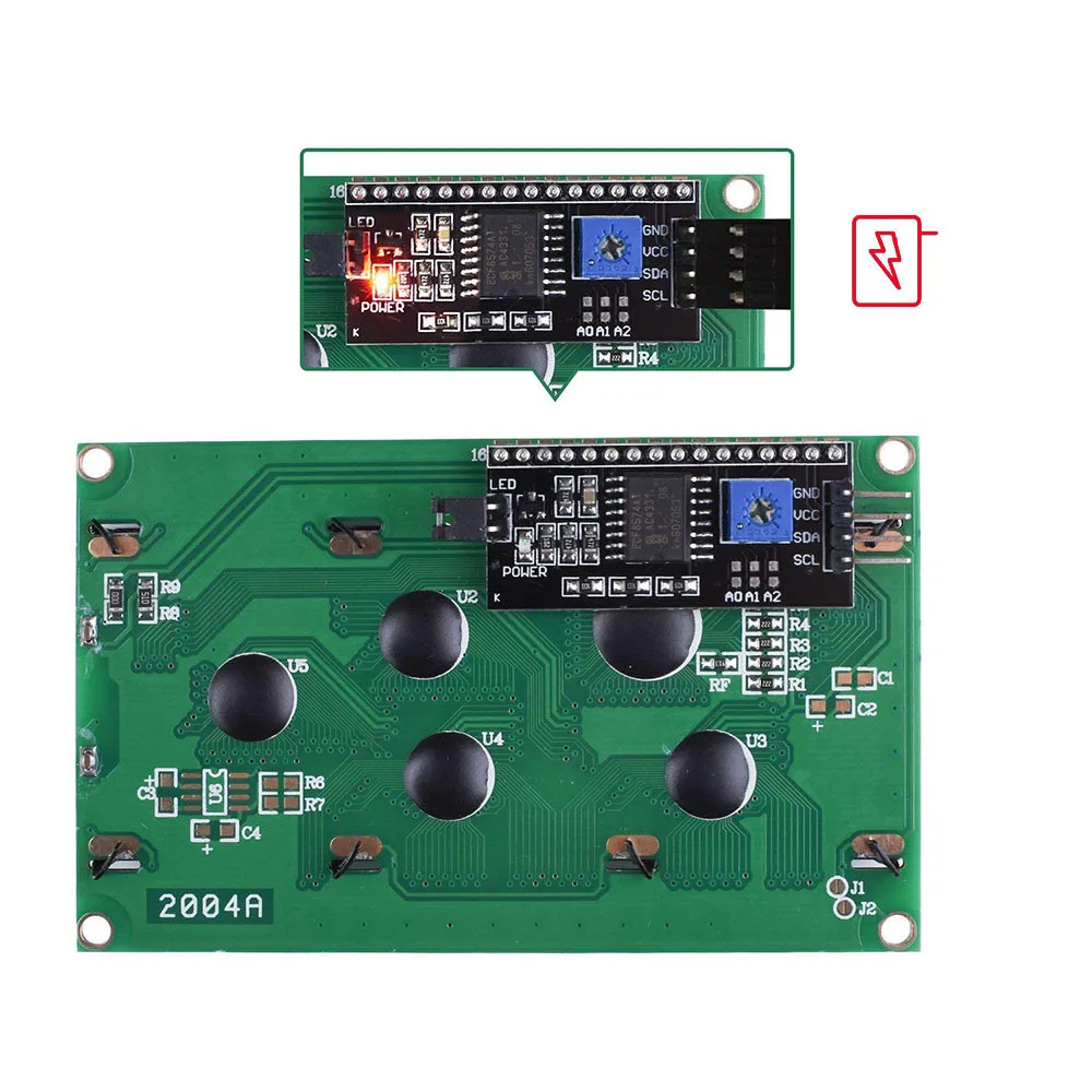 Модуль цифрового ЖК дисплея 20x4 LCD 2004 IIC/I2C/TWI PCF8574 для Arduino Uno r3 Mega 2560 Raspberry Pi Avr