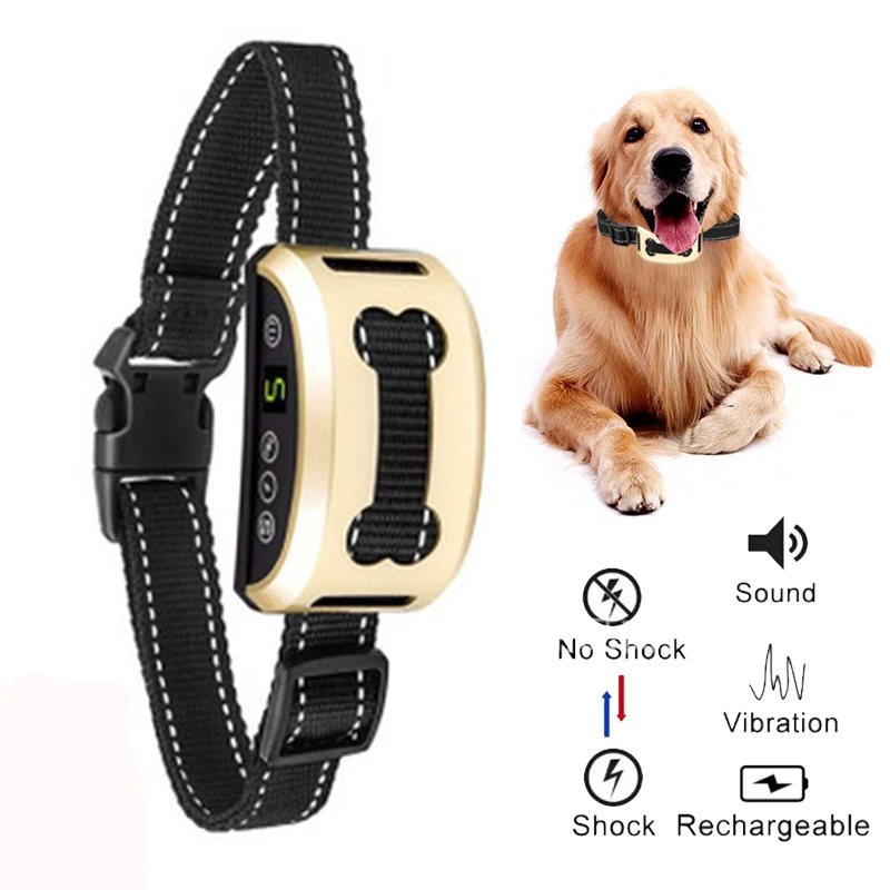 

Dog Anti Bark Anti-Barking Collar Vibration Electric Shock Sound Waterproof Automatic Collar For Dog Training Repeller Collars