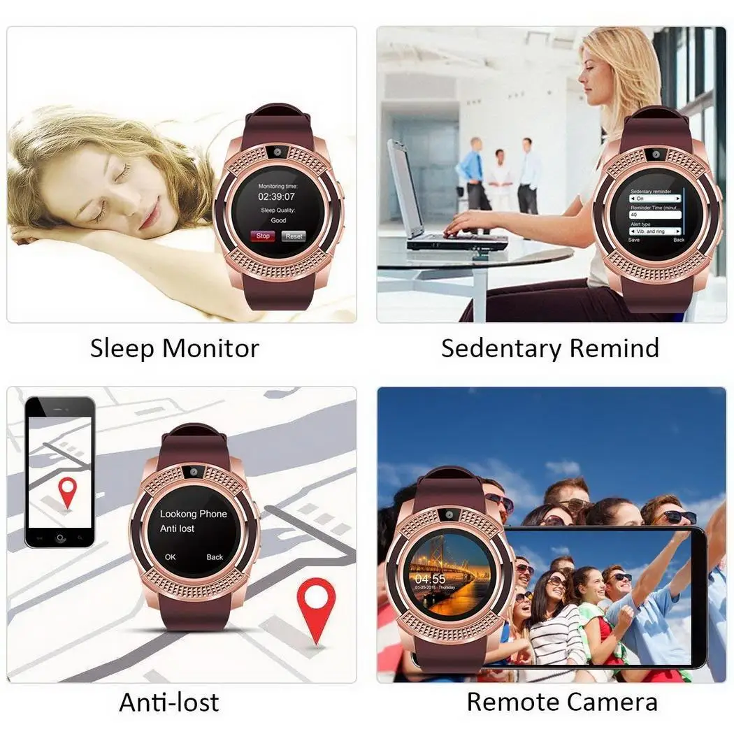 Bluetooth Смарт часы фитнес Шагомер монитор сна хранится в памяти телефона. Трекер sd