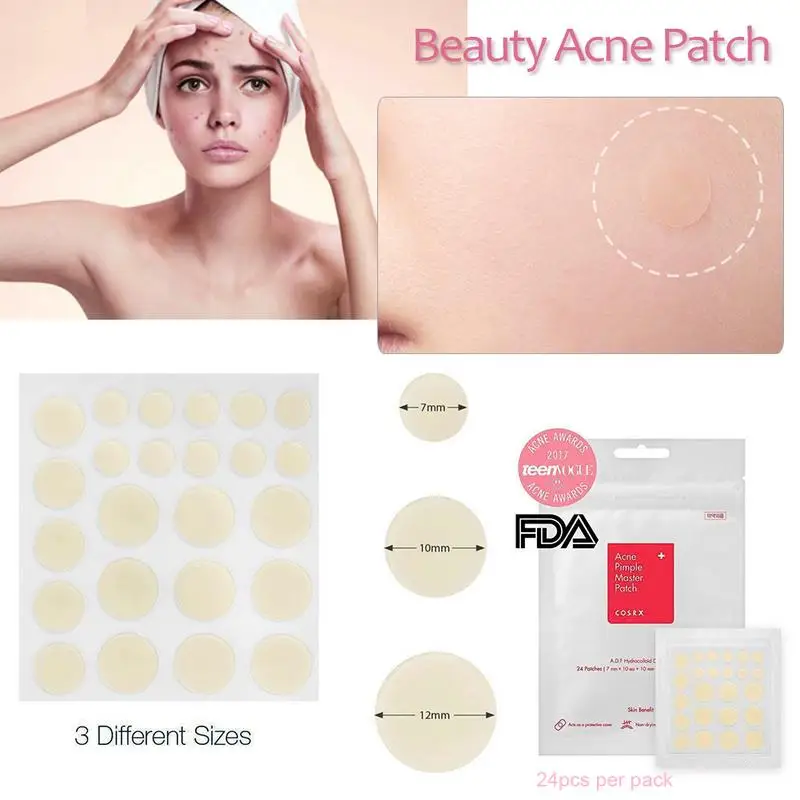 Патчи Beauty набор патчей от акне 24 шт. патчи для лечения прыщей разноцветные