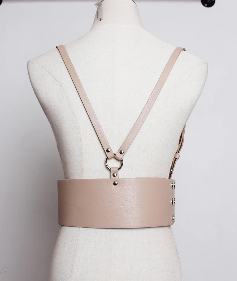 LANMREM Европейский ремень ультра широкий Дамский из искусственной кожи