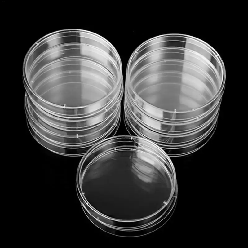 

10PCS/Pack Clear Transparent Sterile Plastic Petri Dishes with Cover Plate Dish Laboratory Tissue Supplies