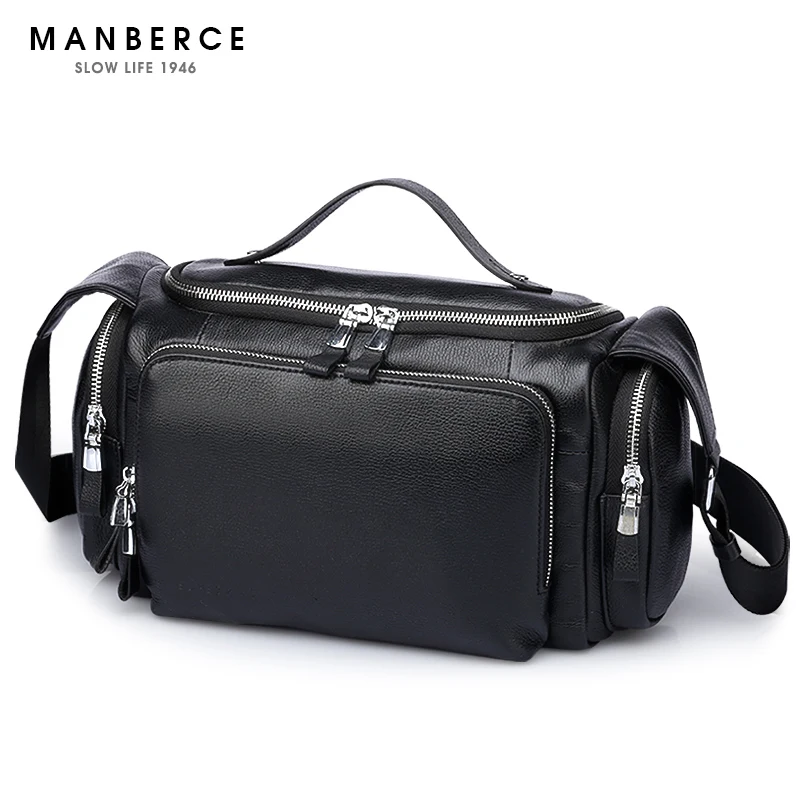 MANBERCE брендовая сумка из натуральной кожи мужские сумки на плечо Портфели