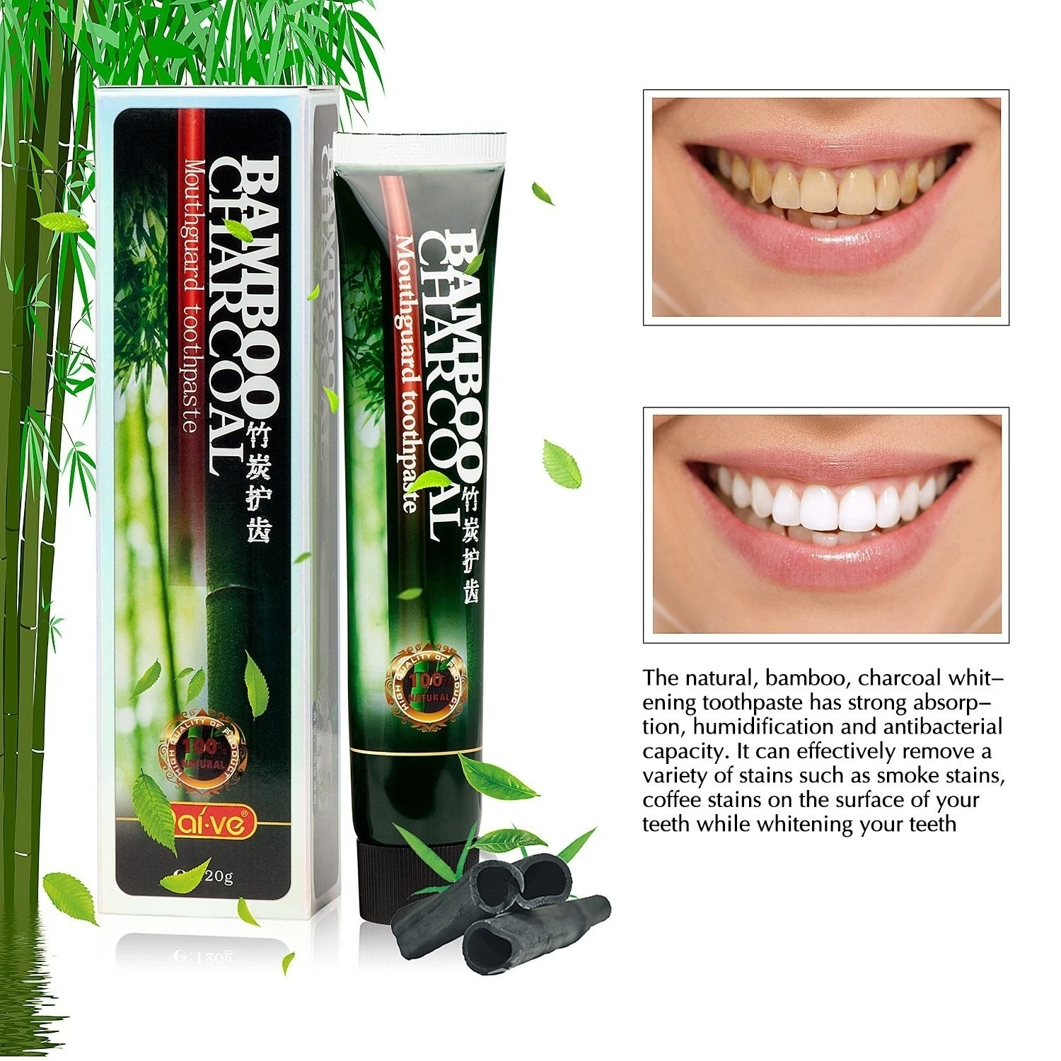 Charcoal Toothpaste Activated Bamboo | Красота и здоровье