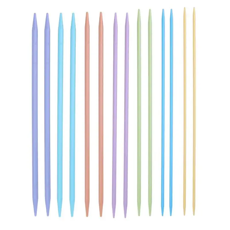 Шт. 14 шт. пластиковые спицы вязаный крючком Крючки двойной заостренный свитер