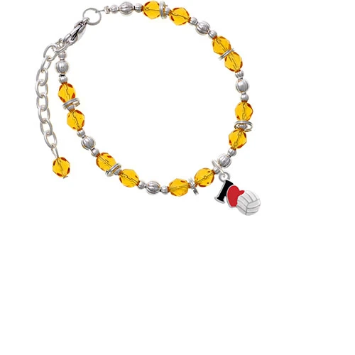 Я люблю волейбол-красное сердце желтое массивное украшение на шею браслет |