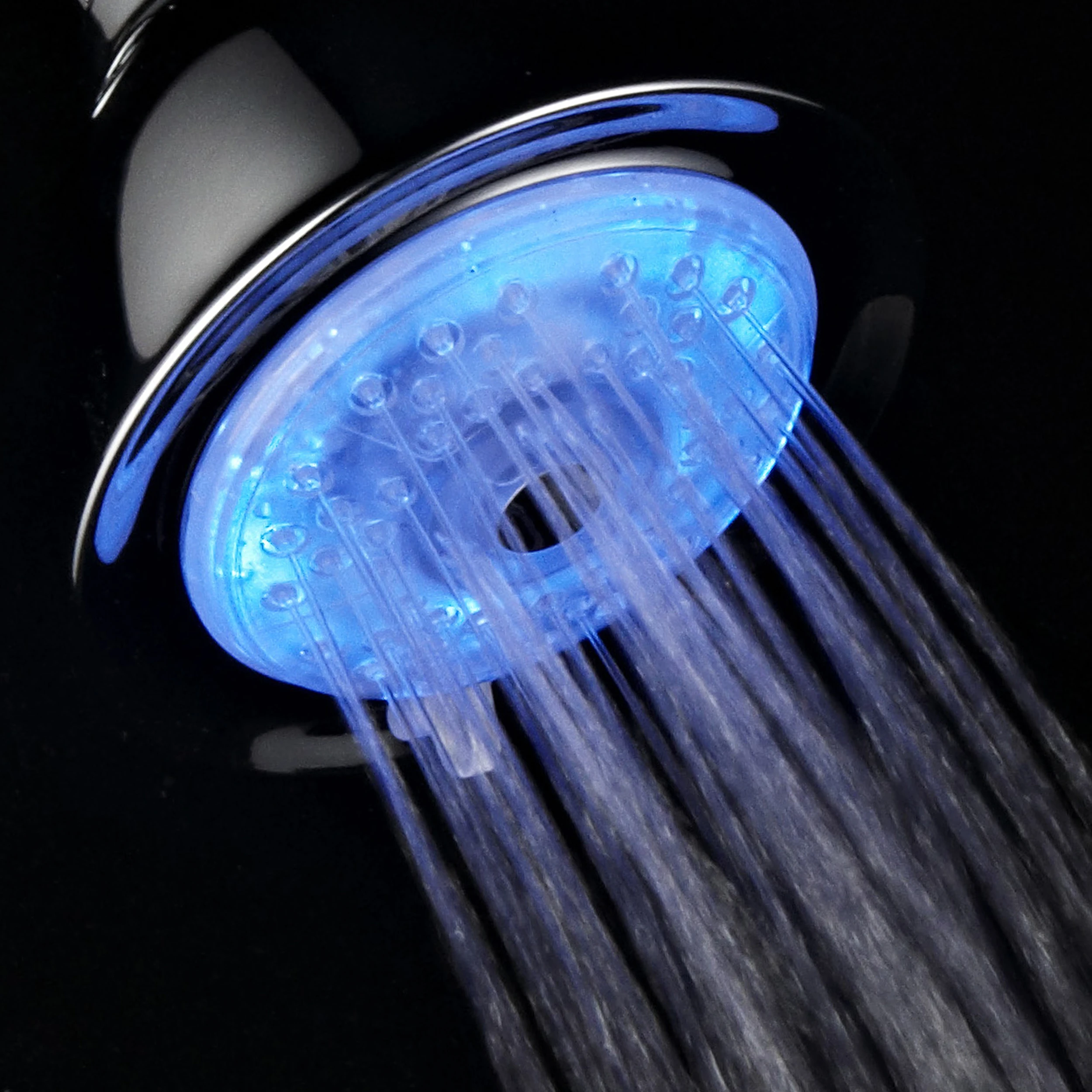 PowerSpa 7 цветов Showerhead с Воздуха Jet светодиодный указатель давления турбонаддува Boost