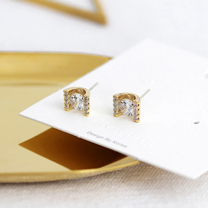 Циркон ухо гвоздь США пауккьин Серьги Серебряные иглы для ногтей строгие серьги