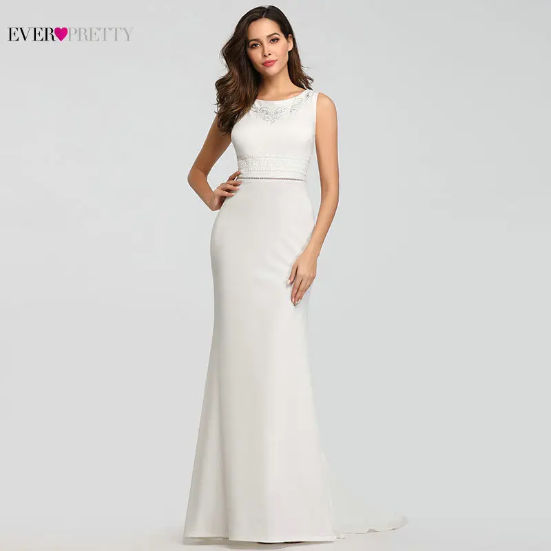 Новое поступление платья подружки невесты Ever Pretty Simple Mermaid без рукавов с круглым