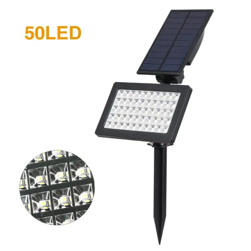 50 LED Солнечный Свет Spotlight IP44 Водонепроницаемый Садовый свет на открытом воздухе