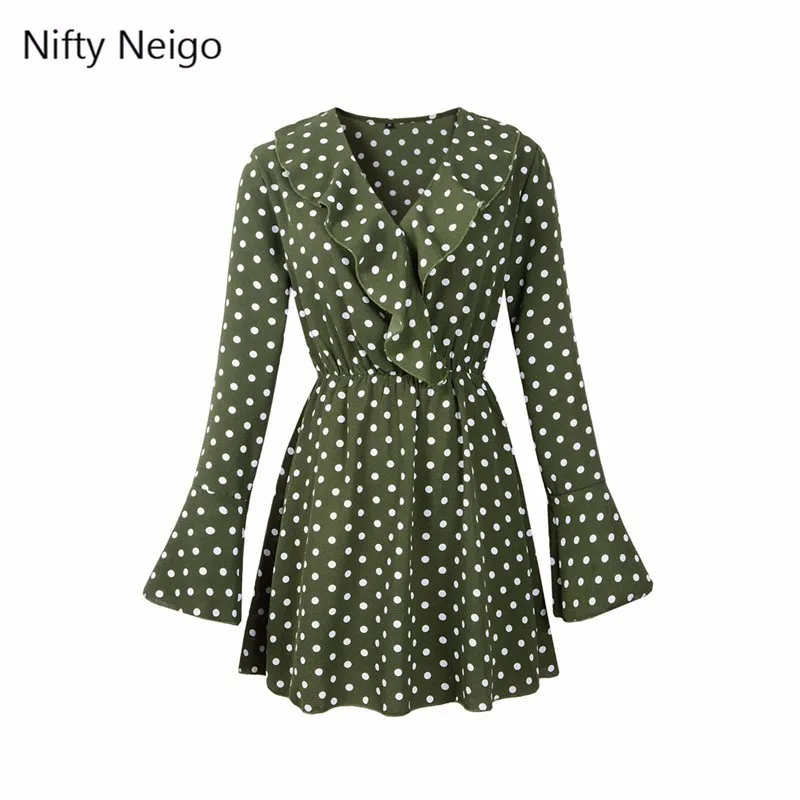 Nifty Neigo богемное женское летнее платье с оборками глубоким v образным вырезом