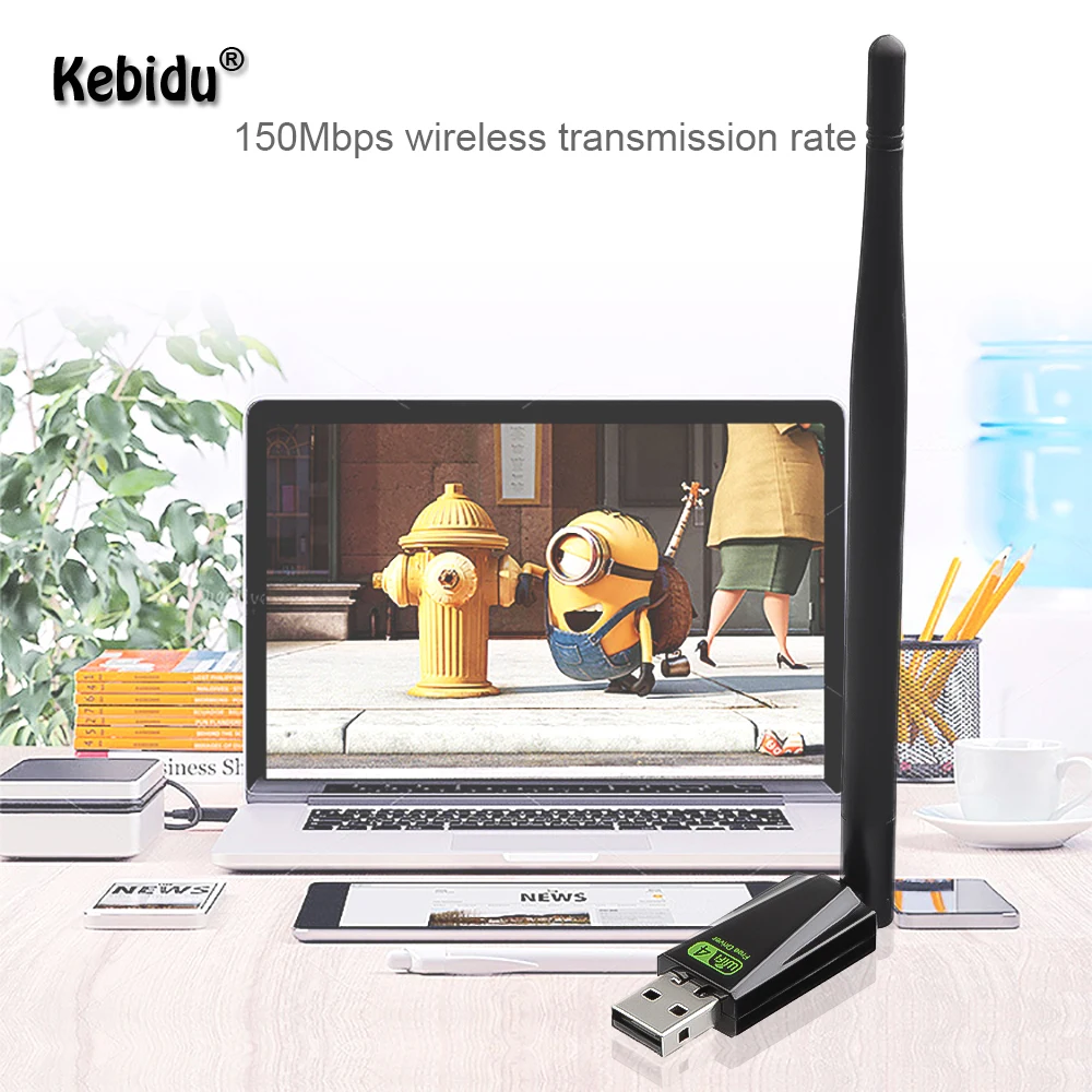 Kebidu 150mbps USB беспроводная сетевая карта RTL8188GU 802.11b/n/g высокоскоростной WiFi LAN адаптер