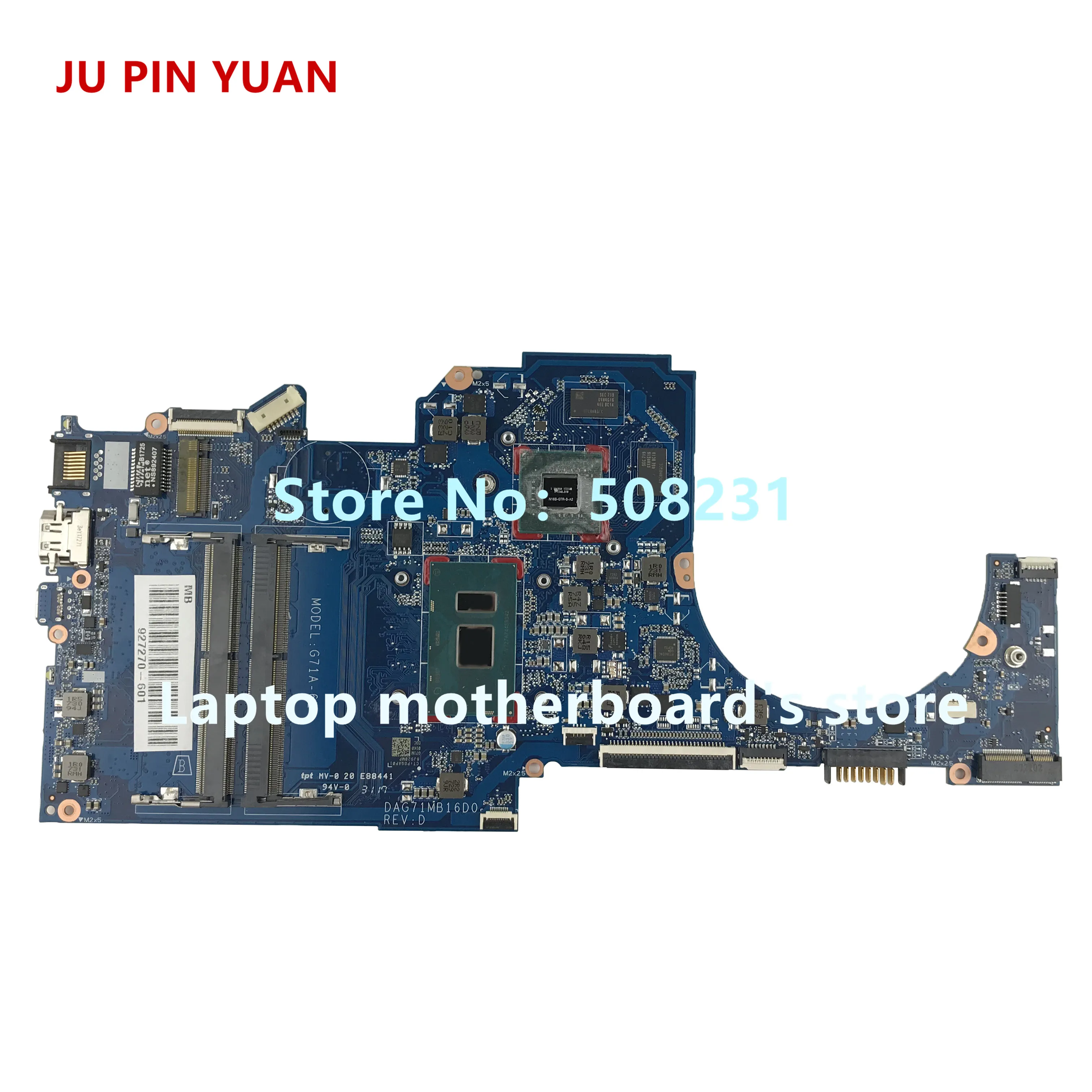 Ju pin yuan 927270 601 G71A 6L DAG71MB16D0 для HP PAVILION 14 BK BP BP070SA материнская плата ноутбука с 940MX 2 Гб i5