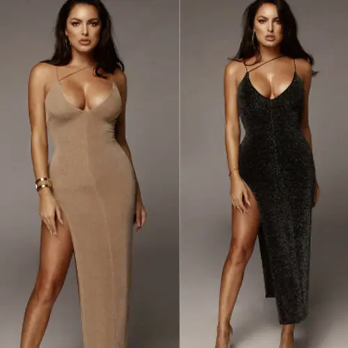 Новые женские сексуальные Холтер с v образным вырезом открытой спиной сбоку