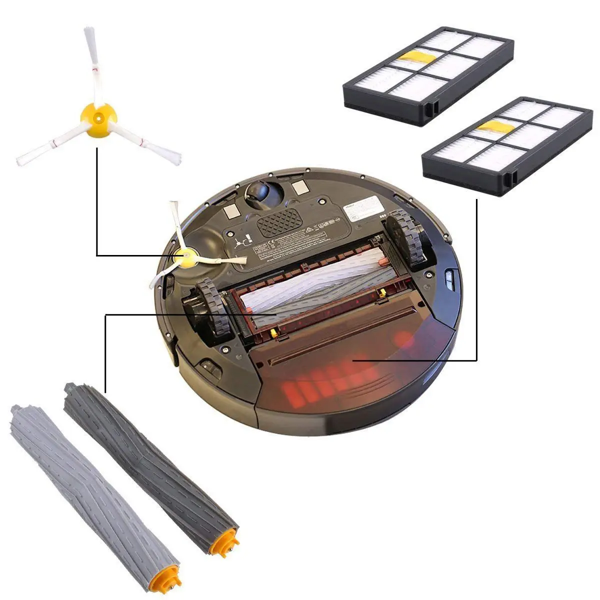 Replacement Parts Kit for iRobot Roomba 980 990 900 896 886 870 865 866 800 Accessories with 8 Side Brushes + 5 Filter 2 | Бытовая