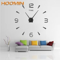 hoomin wall clock diy acrylic sticker clock for living room home decoration modern design quartz watch creative