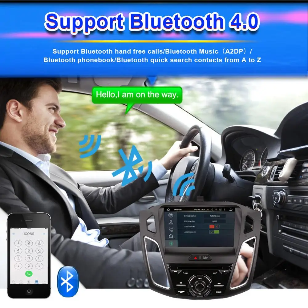 9 дюймов Android 8 0 Восьмиядерный 4 Гб RAM Автомобильный GPS навигатор с Bluetooth для Ford Foucs