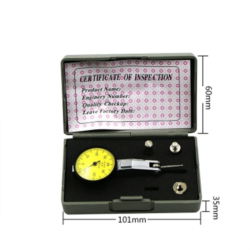 1pc Round Dial Gauge Test Indicator Tool Precision Metric with Dovetail Rails Mount 0-40-0 0.01mm Accurate Measuring Instrument |