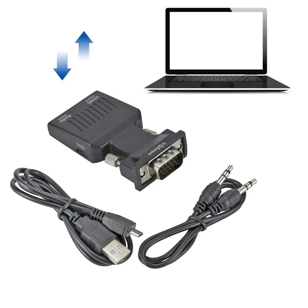 VGA к HDMI адаптер мужчина Женский конвертер с аудио поддержка 1080 p для компьютера