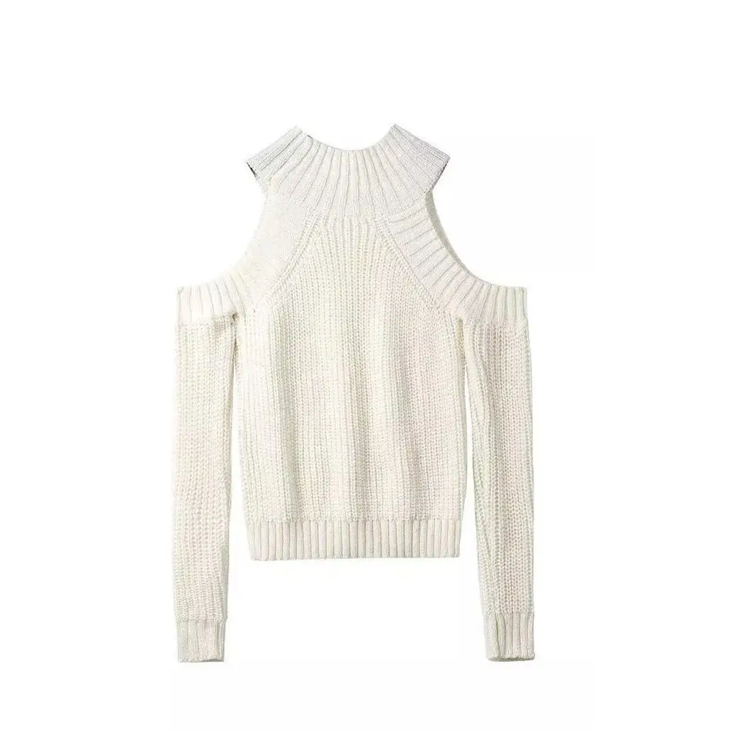 Women Fashion Sweater Long Sleeve Off Shoulder Turtleneck Solid Relaxed Knitted Pullover Casual Top Thick | Женская одежда