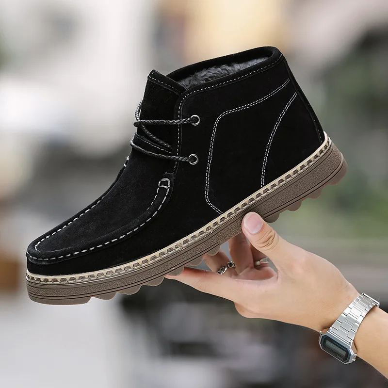 Boots Male Increase Down Will Wharf Layer Skin Man Cotton-padded Shoes Short England High Help Tide | Обувь