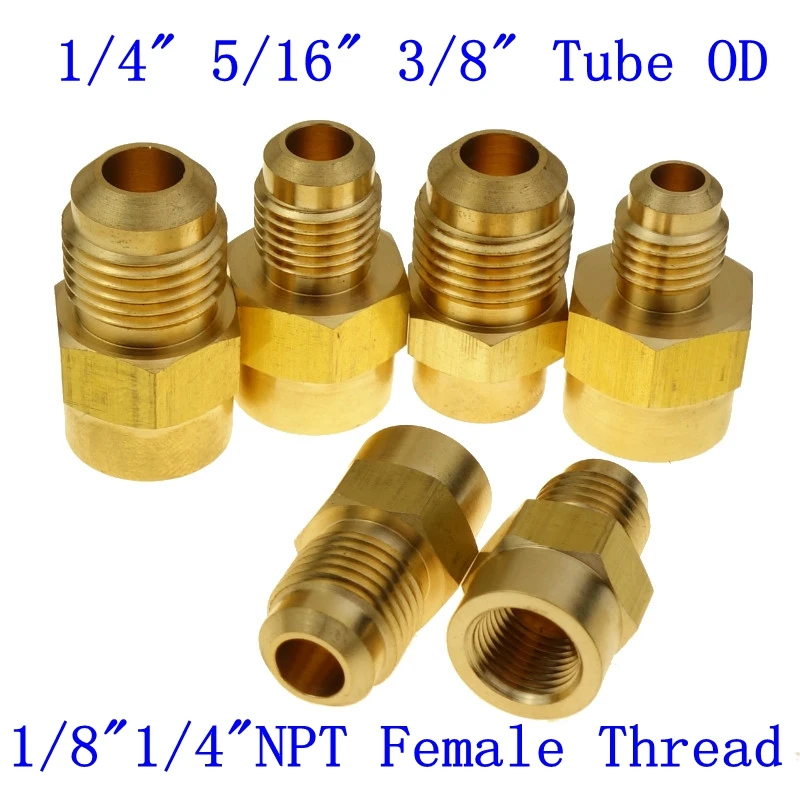 3 шт. 1/4 &quot5/16&quot 3/8 &quotтрубка OD x 1/8&quot &quotNPT Brass SAE расклешенные фитинги гнездовой