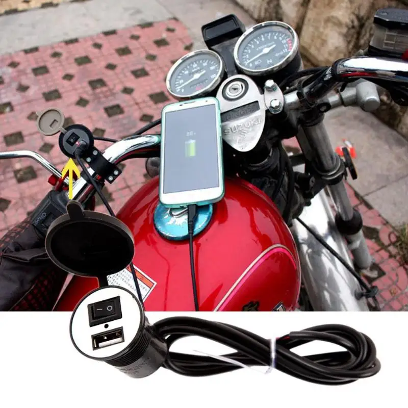 Аксессуары для мотоцикла 12V/24V водонепроницаемый USB разъем зарядного устройства с