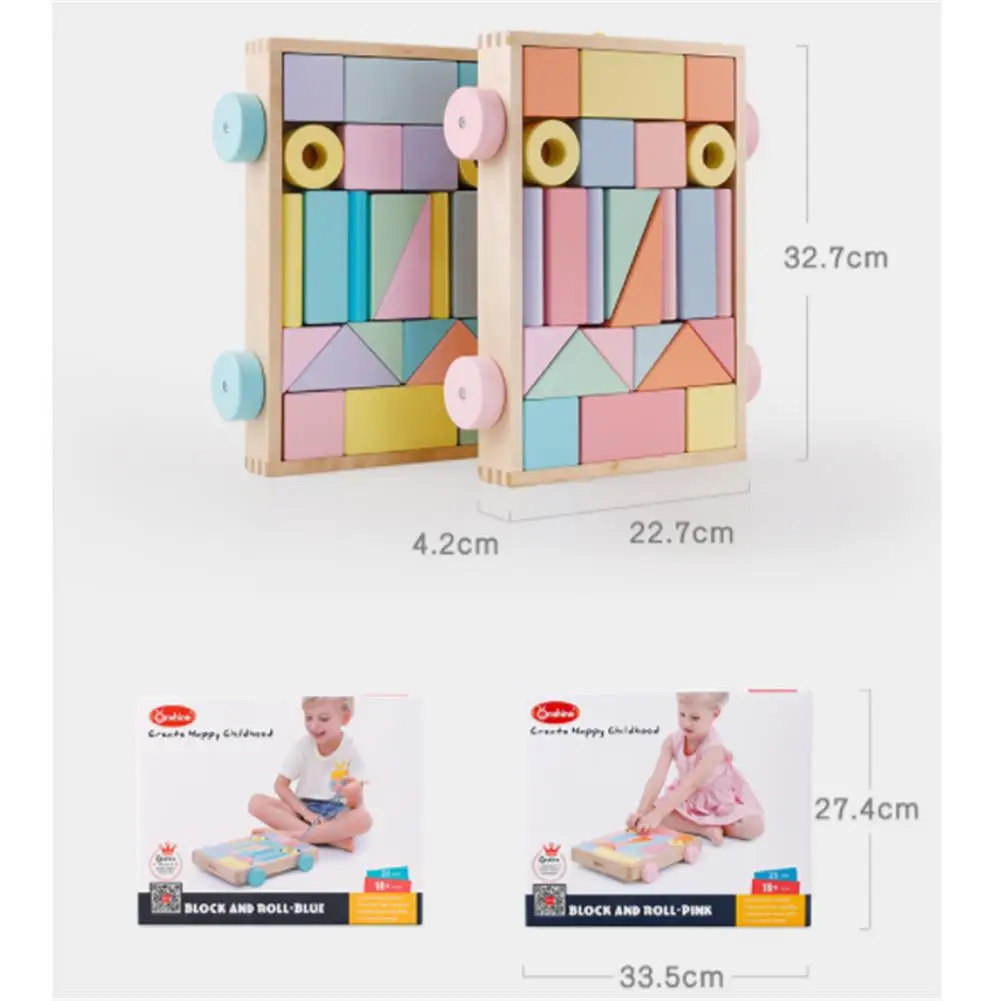 

RCtown Colorful Bloacks + Simulate Trailer Educational Puzzle Toy for Kids