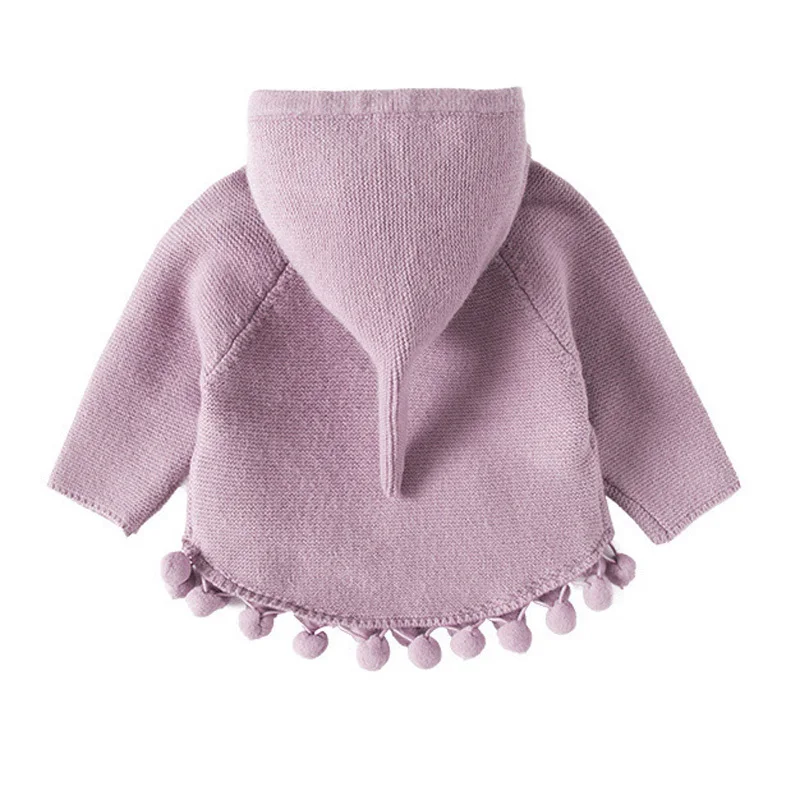 Autumn Winter Warm Soft Children's Sweaters Pullover 2018 Hooded Toddler Girls Knitted Sweater Casual Baby Little | Детская одежда