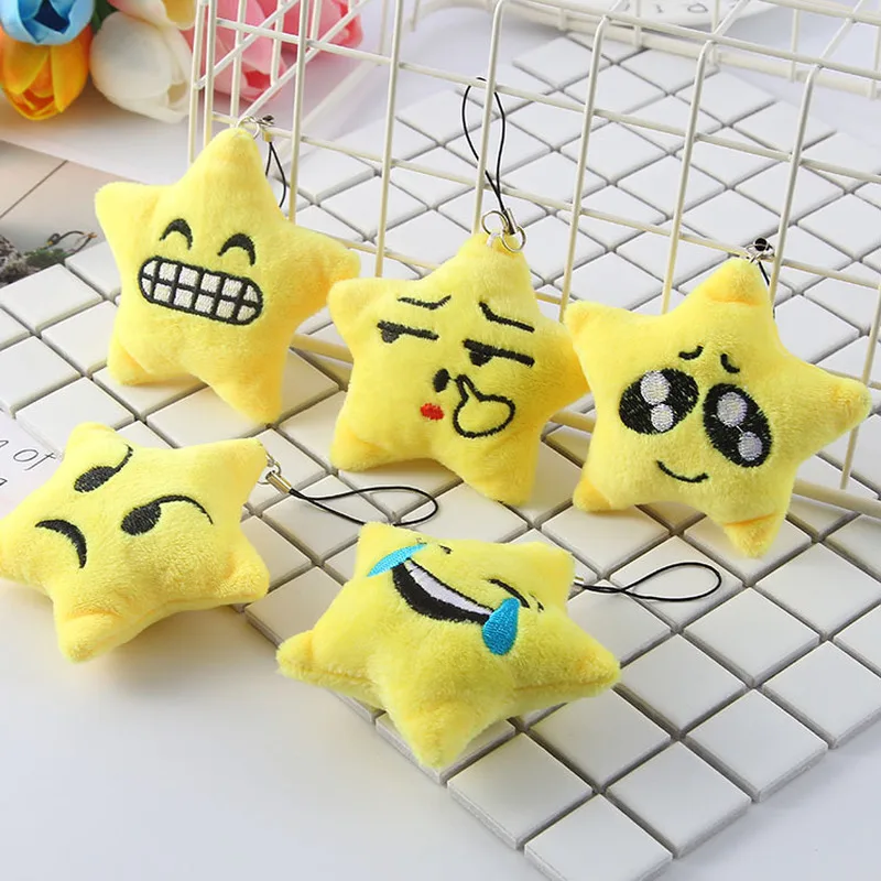 1 шт. маленькая звезда Kawaii Плюшевые брелки милые эмодзи заполнение Мягкий PP