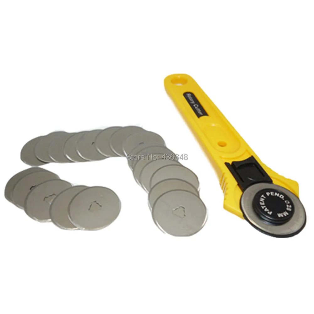 

20pcs 28mm Rotary Cutter Blades Craft Paper Cut Spare Blades + 28mm Rotary Cutter Patchwork Vinyl Paper Cloth Quilter Sewing