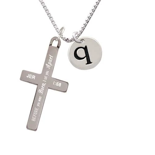 Диск 1/2 ''Initial-q-я отделил вас-Подвески с крестом | Украшения и аксессуары