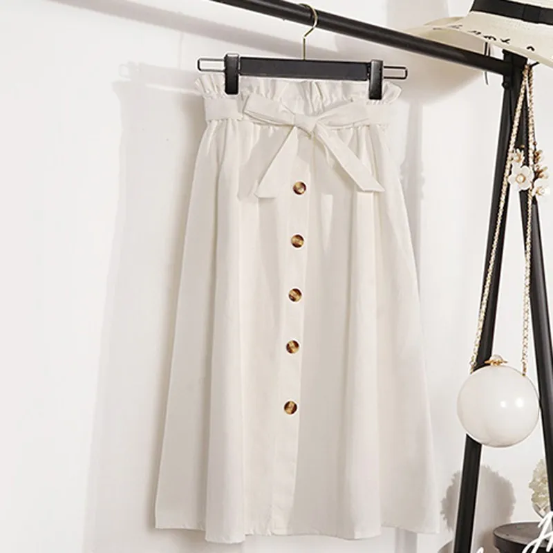 Модные юбки для женщин 2019 Весенняя универсальная юбка до середины икры на