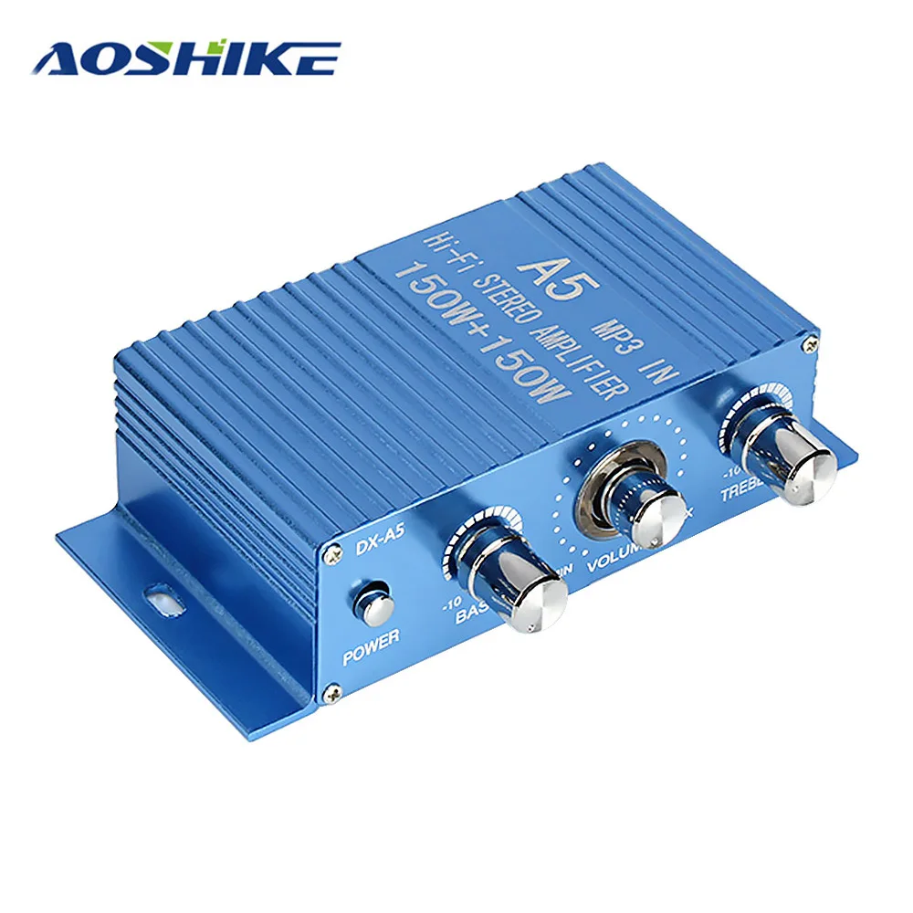 AOSHIKE HIFI 12 в мини-усилитель мощности для автомобиля 150 Вт * 2 автомобильный стерео