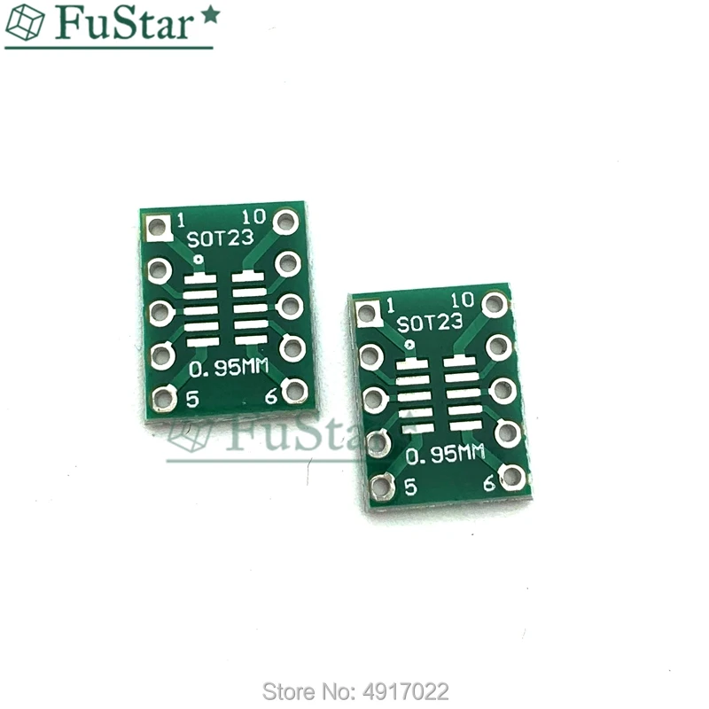 20 шт. SOT23 SOP10 MSOP10 Umax SOP23 к DIP10 Pinboard SMD для DIP адаптерной пластины 0 5 мм/0 95 мм до 2 54 Pin PCB плата