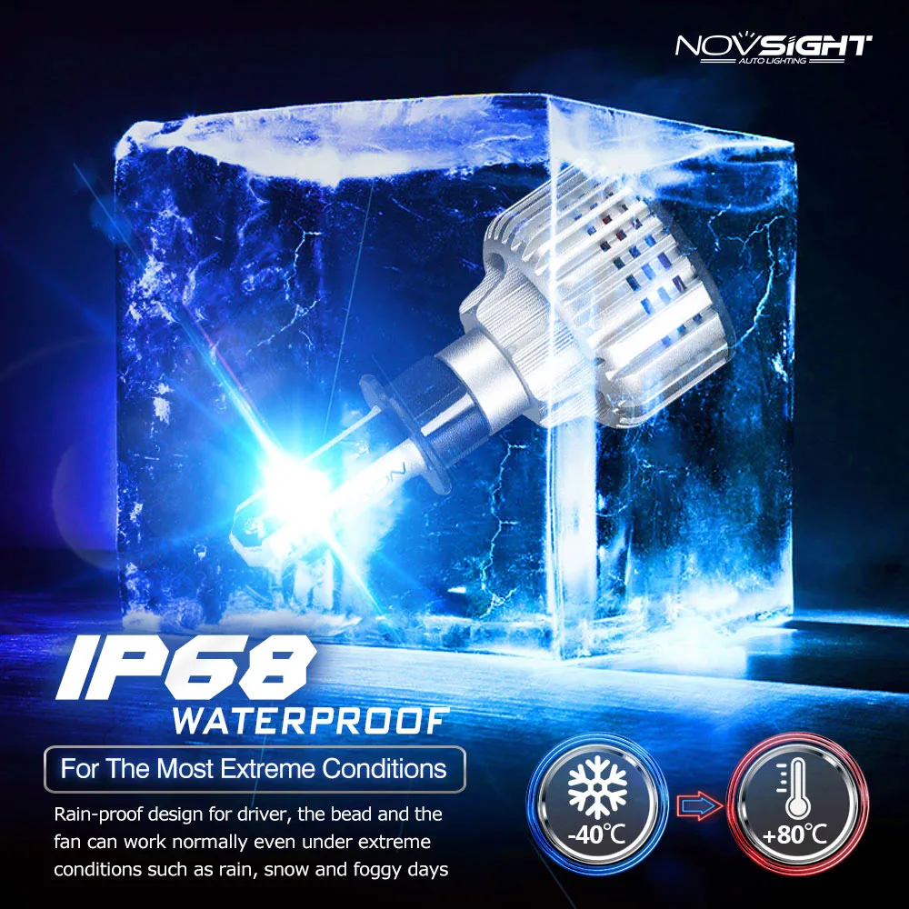 NOVSIGHT супер яркие автомобильные лампы для фар h7 led h11 h1 h3 hb3 hb4 h8 h13 9007 72W 10000LM h4