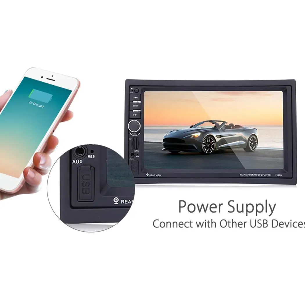 7 дюймов 2 Din автомагнитолы gps Авто Стерео MP5 плеер Сенсорный экран TF USB FM Bluetooth