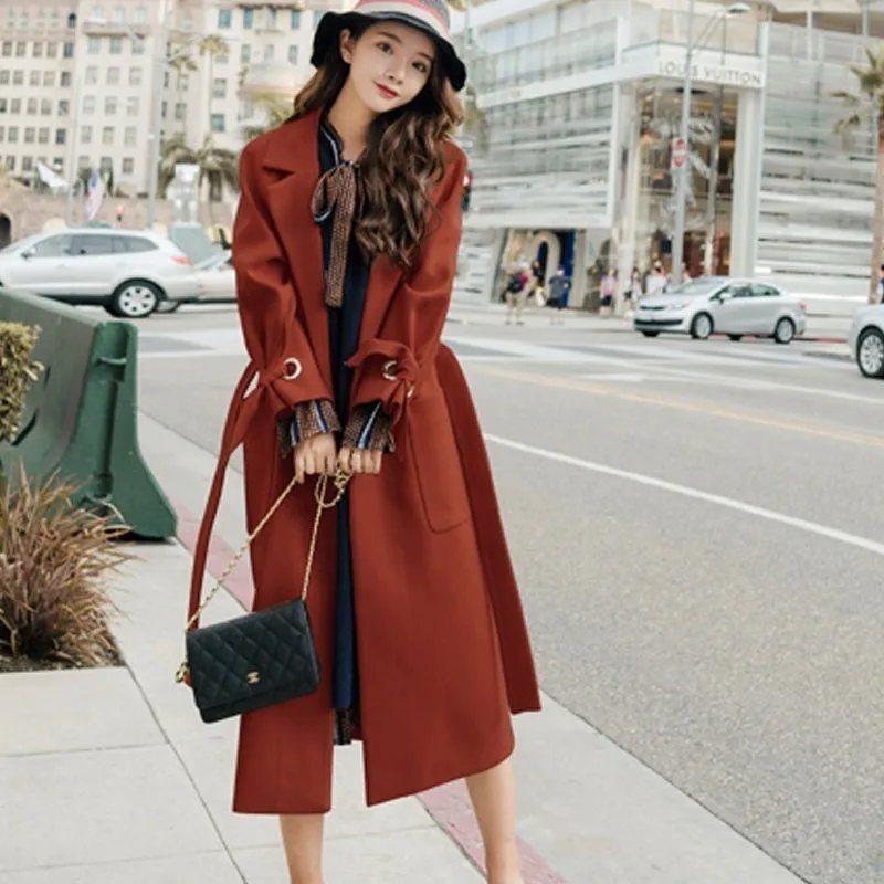 2019 осень зима женская повседневная шерстяная ветровка большого размера