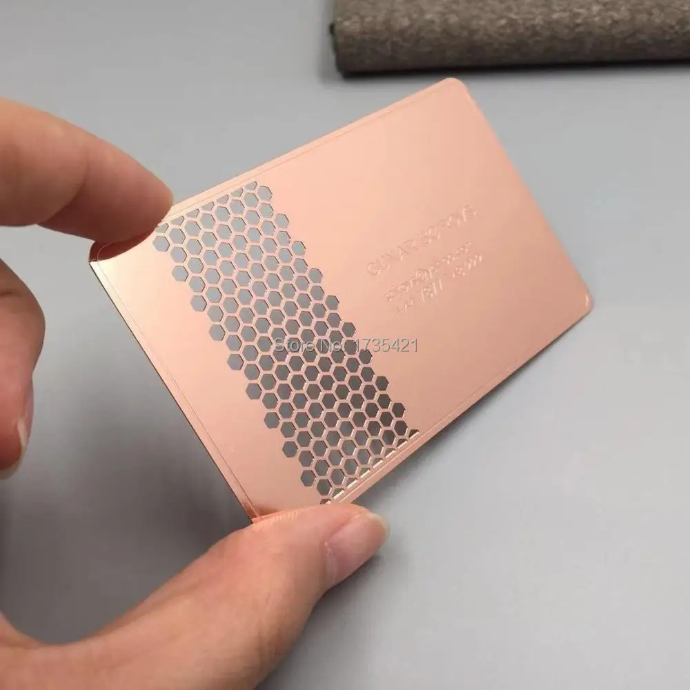 high-grade factory price beautiful Rose gold metal business card