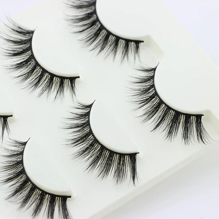 LASGOOS 3 парт/лот 3D накладные ресницы натуральные короткие волнистые Горячие для