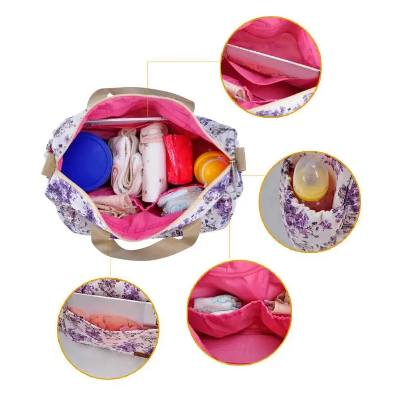 Maternity Diaper Bag Handbag Large Capacity Mummy Nursing Shoulder Flower Style Backpack Baby Stroller Nappy Organizer | Мать и ребенок